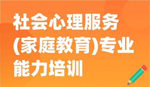 社会心理服务 家庭教育 专业能力培训